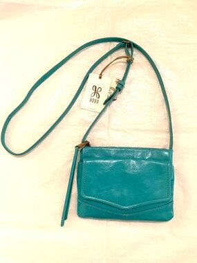 HOBO Slim Leather Crossbody Bag Turquoise
